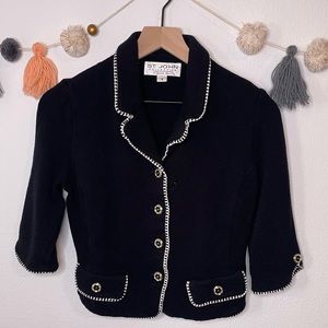 Vintage St John Collection Marie Gray || Black & White Knit Sweater Size 4